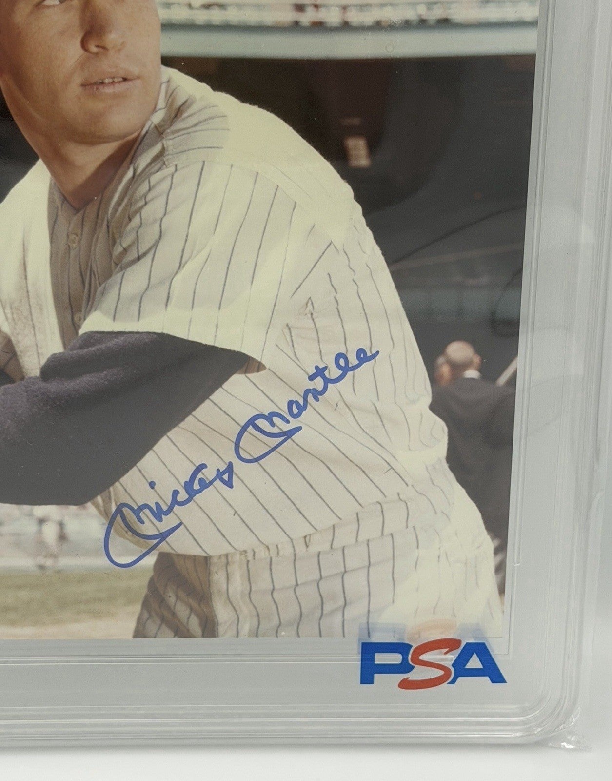 Mickey Mantle New York Yankees Baseball Autographed 8x10 Photo PSA SLAB Grade 10