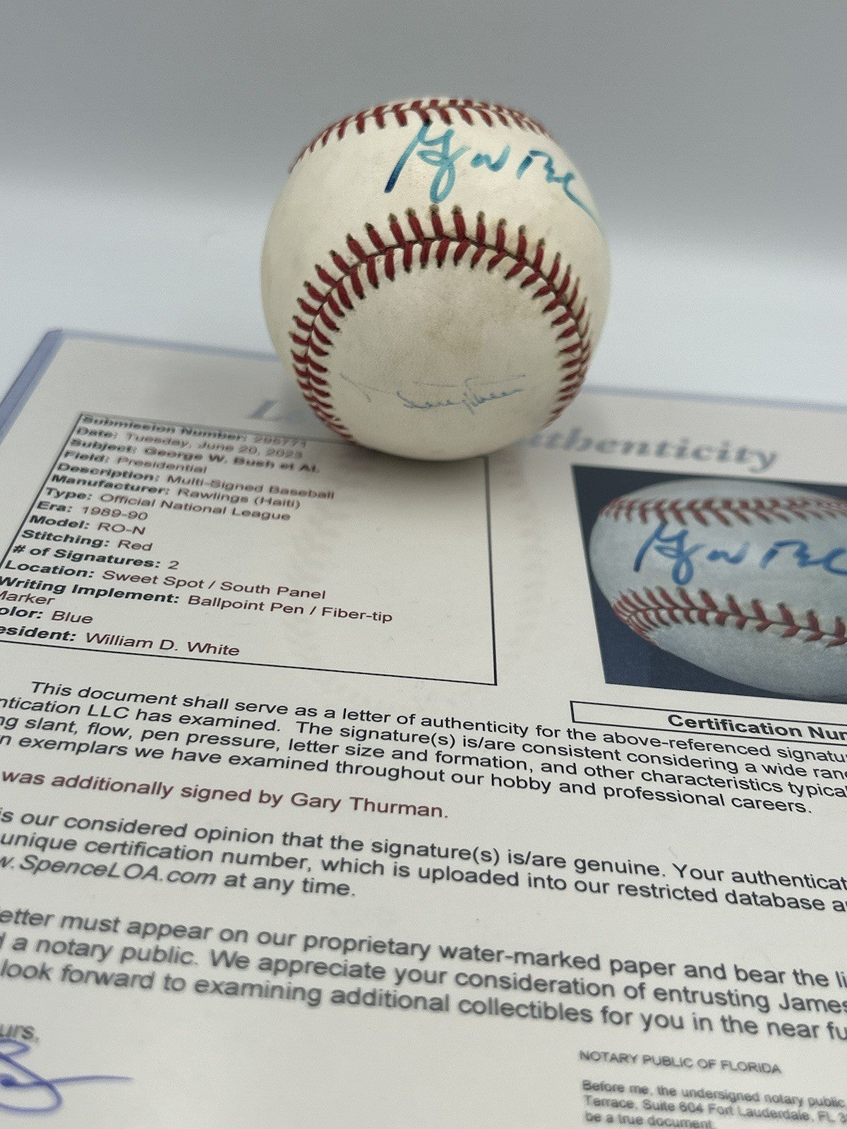 President George W Bush Early Signed Baseball 43rd USA JSA COA Rare Autograph