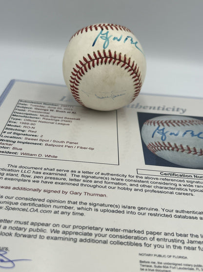 President George W Bush Early Signed Baseball 43rd USA JSA COA Rare Autograph