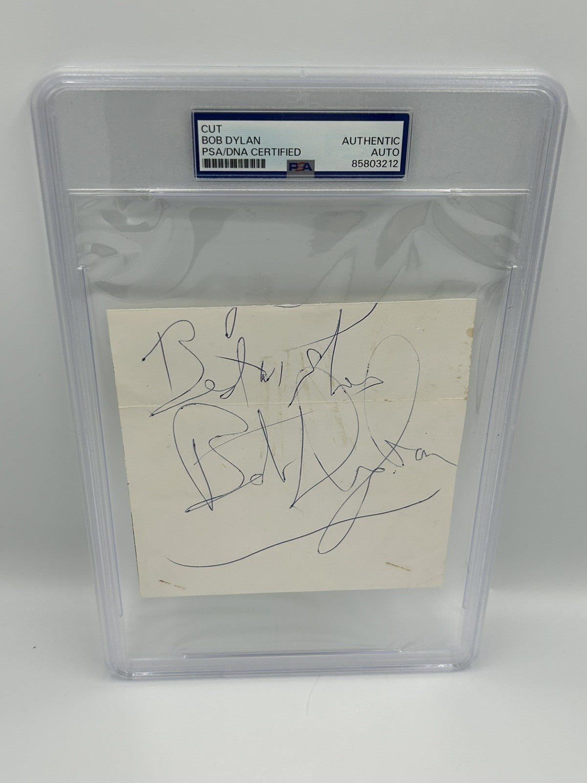 Bob Dylan Signed Cut Autographed PSA Encapsulated Huge Signature Rare
