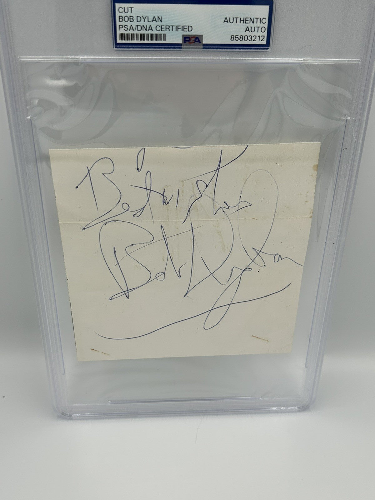 Bob Dylan Signed Cut Autographed PSA Encapsulated Huge Signature Rare