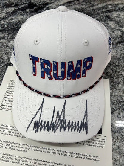 PRESIDENT DONALD J TRUMP SIGNED AUTOGRAPHED MAGA  HAT JSA LOA RARE SIGNATURE