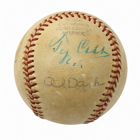 1950s Legends Signed Baseball w/ TY COBB Willie Mays Ernie Banks PSA LOA