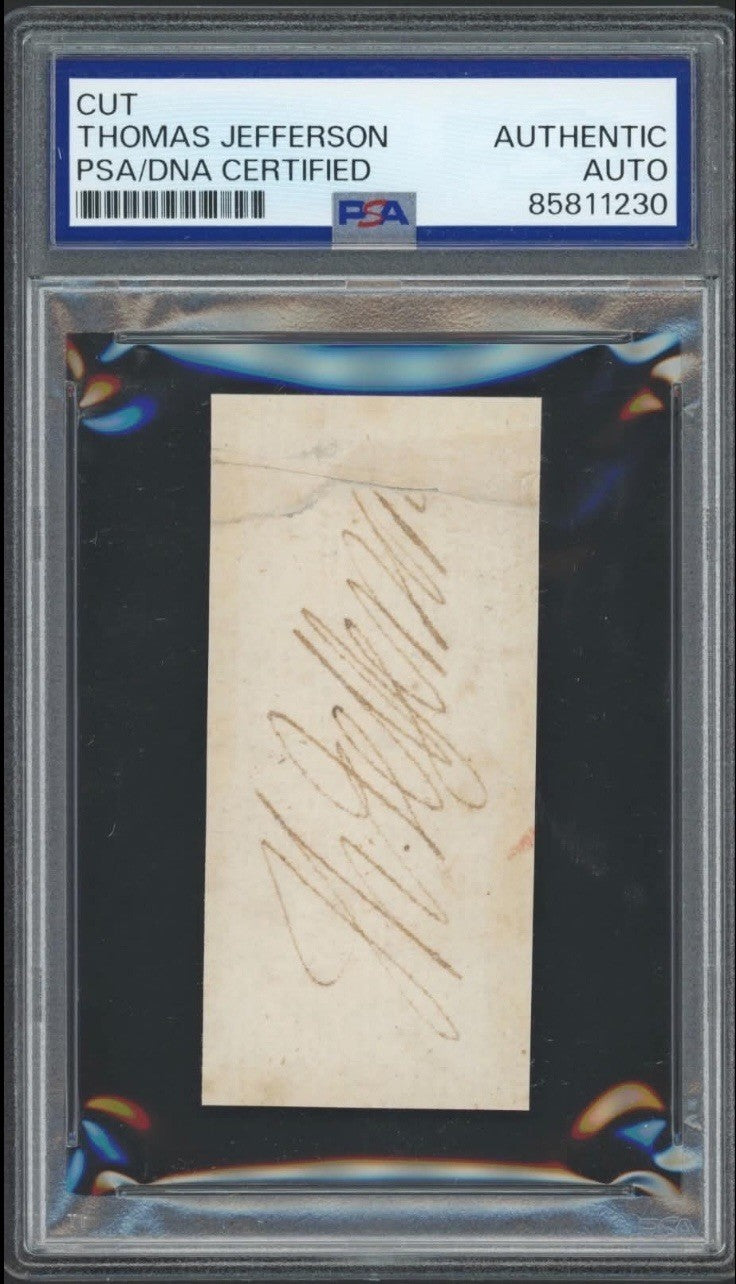 Thomas Jefferson Autograph Rare Cut Signature  Signed Auto PSA Encapsulated Rare