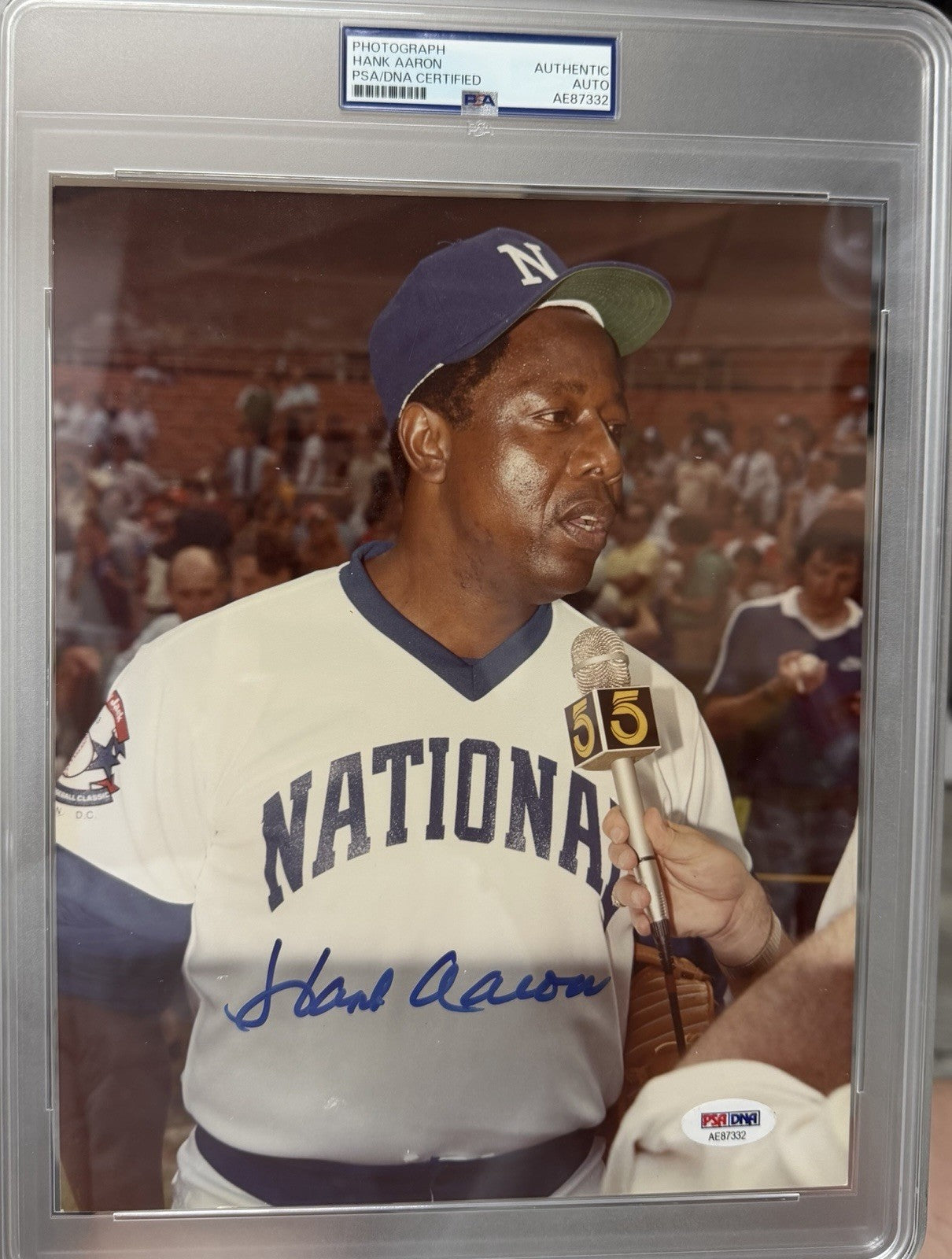 Hank Aaron Signed 8x10 Color Photo - PSA/DNA Authentic - RARE