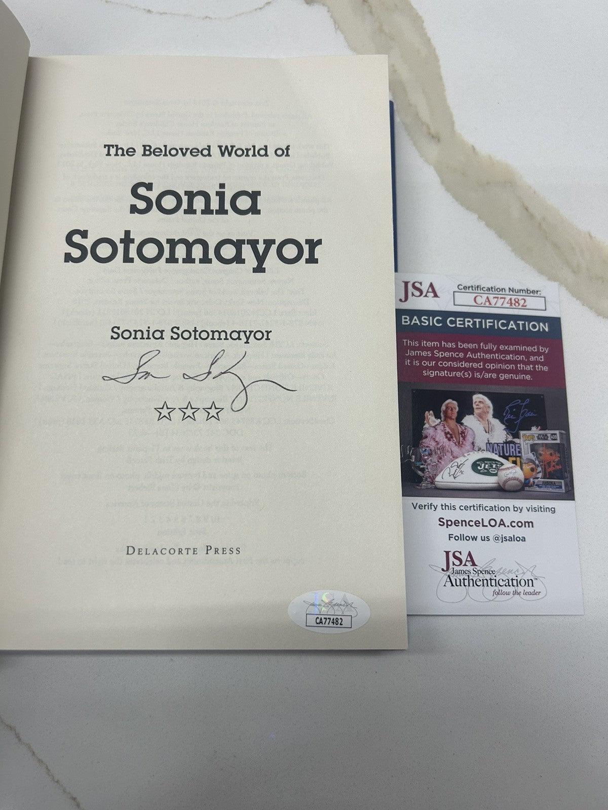Sonia Sotomayor Signed Beloved World Book US Supreme Court Justice Rare Auto JSA