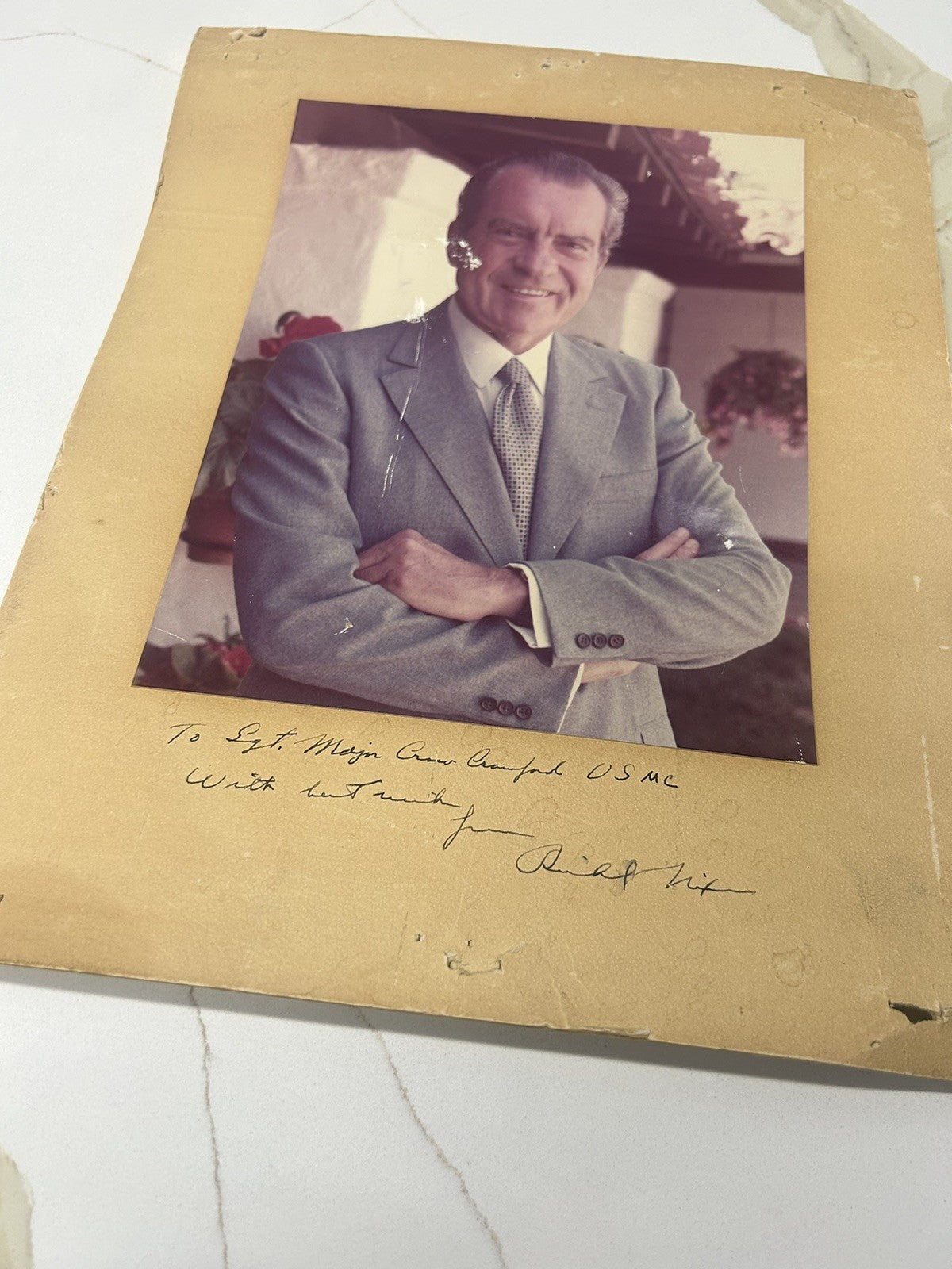 Richard Nixon Autograph Signed To US Army Sargent 8x10 Photo Rare Signature Pres