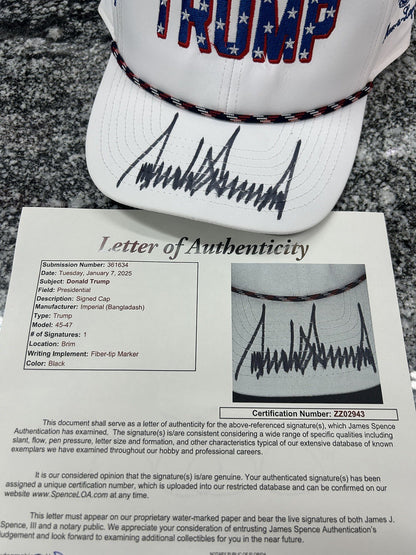 PRESIDENT DONALD J TRUMP SIGNED AUTOGRAPHED MAGA  HAT JSA LOA RARE SIGNATURE