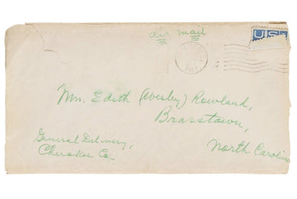 Ty Cobb Signed Envelope Addressed to North Carolina PSA & BAS (Beckett) Auto