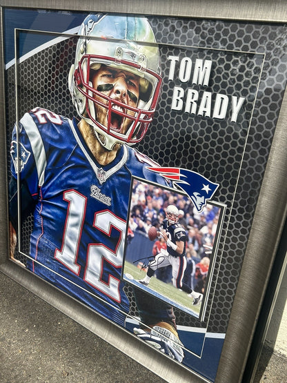 Tom Brady Signed/Custom Framed 8x10 Patriots Photo JSA LOA Rare Inscription Nice