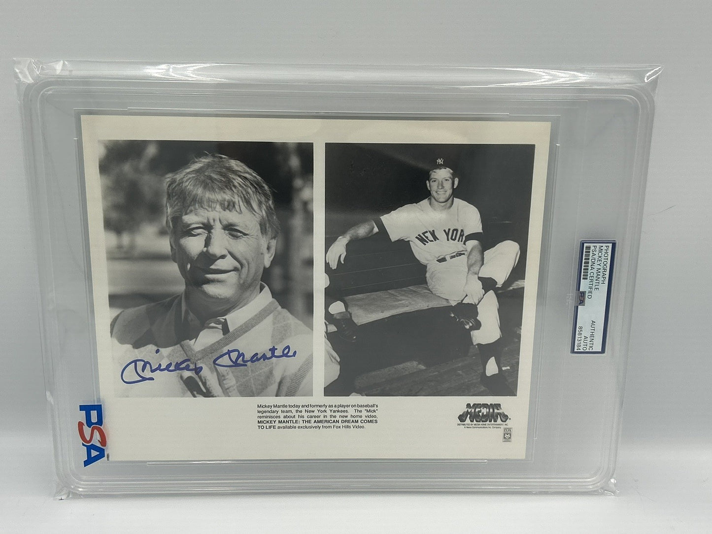 MICKEY MANTLE AUTOGRAPHED 8x10 Photo PSA/DNA SLABBED Photo Rare Signed Photo