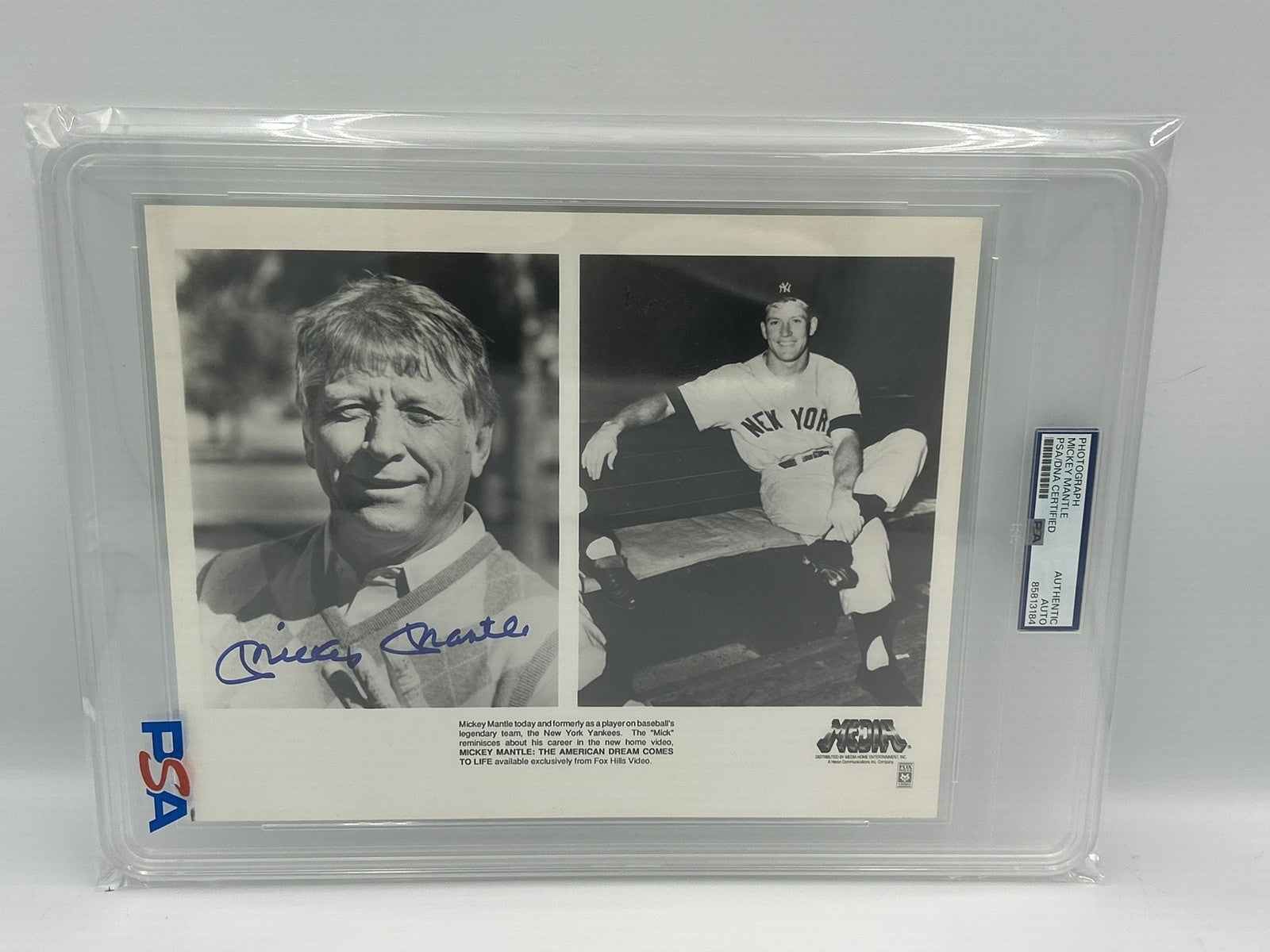 MICKEY MANTLE AUTOGRAPHED 8x10 Photo PSA/DNA SLABBED Photo Rare Signed Photo