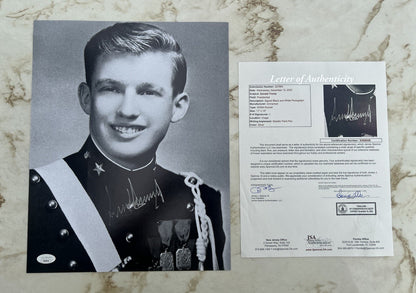 President Donald Trump Signed 11x14 JSA LOA Photo RARE Military Acad VIDEO PROOF