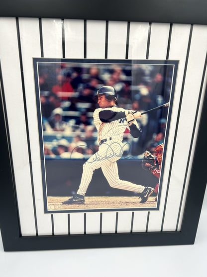 Derek Jeter Autographed Signed 8x10 Photo JSA LOA - Framed