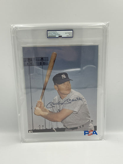MICKEY MANTLE AUTOGRAPHED 8x10 Photo PSA/DNA SLABBED Photo Rare Signed Photo