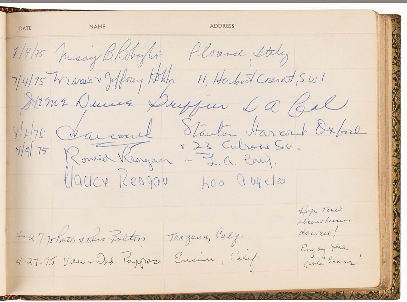 Ronald and Nancy Reagan Multi Signed Guest Book Rare