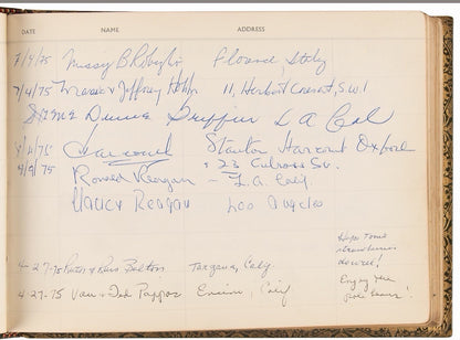 Ronald and Nancy Reagan Multi Signed Guest Book Rare
