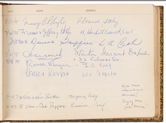 Ronald and Nancy Reagan Multi Signed Guest Book Rare
