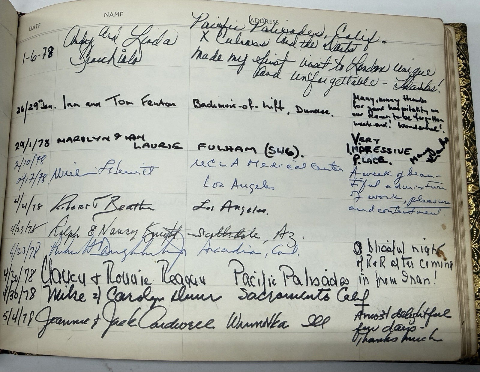 Ronald and Nancy Reagan Multi Signed Guest Book Rare
