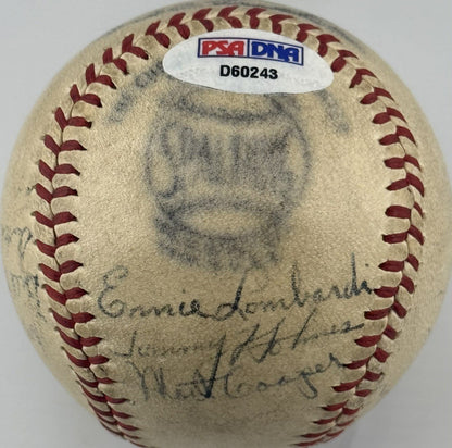 BABE RUTH Signed Spalding Baseball Mel Ott Ernie Lombardi RARE PSA LOA