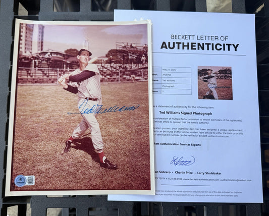 TED WILLIAMS HOF Signed Autograph Auto 8x10 Color Photo Red Sox Beckett COA