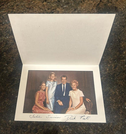President Richard Nixon Signed Autograph Greeting Card Rare Signature Nixon Fam