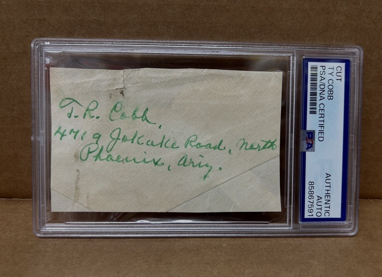 Ty Cobb Signature Cut Auto PSA/DNA Tigers HOF Autographed  BOLD AUTO!