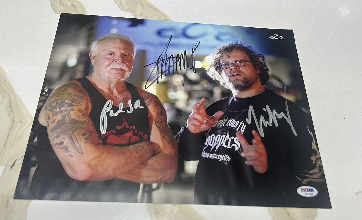 President Donald Trump + Paul Sr & Michael Teutul Signed 11x14 Photo PSA LOA OCC