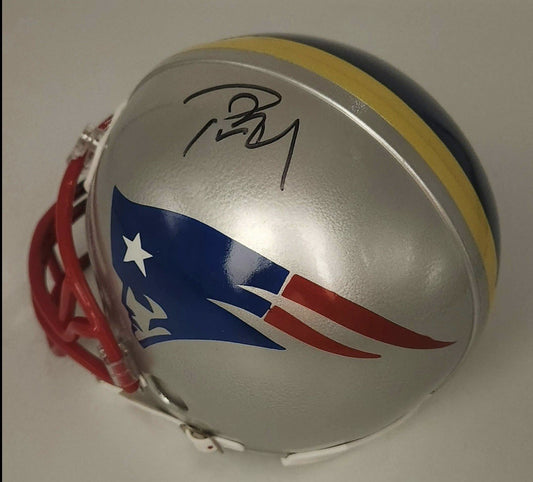 TOM BRADY signed NEW ENGLAND PATRIOTS Mini Helmet JSA Letter Rare Autograph