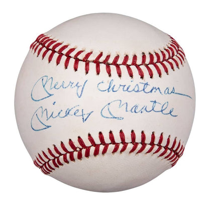 Mickey Mantle Signed Merry Christmas Baseball PSA/DNA Authenticated LOA Auto