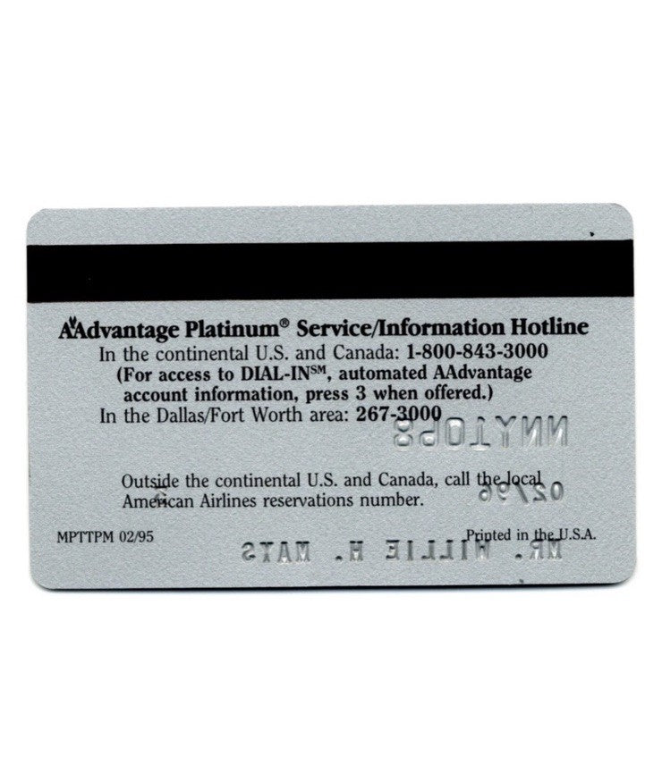 Willie Mays  Personally Owned Credit Card American Airlines Rare COA