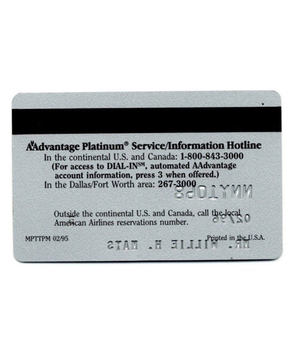 Willie Mays  Personally Owned Credit Card American Airlines Rare COA