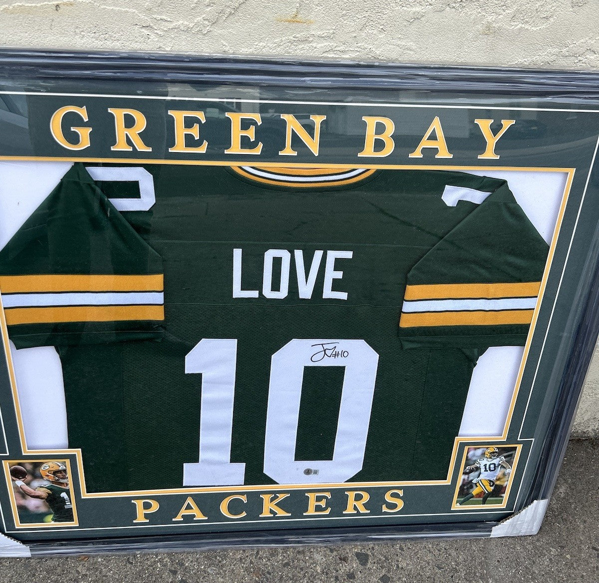 Framed Autographed/Signed Jordan Love  Green Bay Green Jersey Beckett COA