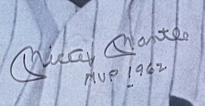 Mickey Mantle Signed 16x20 Photo Rare MVP 1962 Inscription. PSA Authentic Framed