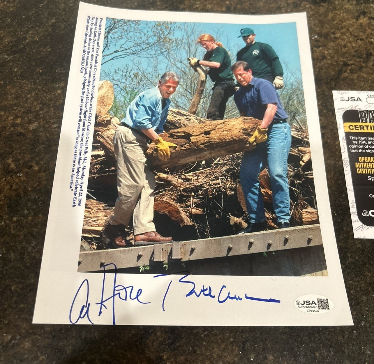 BILL CLINTON  AND  AL GORE - SIGNED - 8X10 PHOTOGRAPH - JSA COA