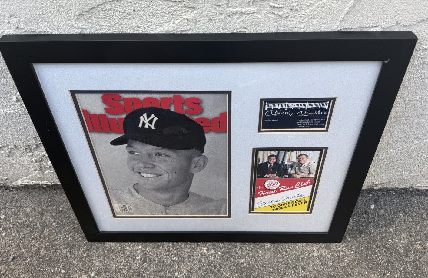 Mickey Mantle (New York Yankees) signed custom framed display PSA LOA Rare
