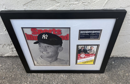 Mickey Mantle (New York Yankees) signed custom framed display PSA LOA Rare