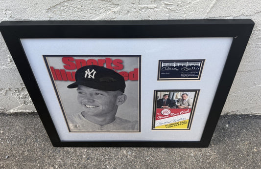 Mickey Mantle (New York Yankees) signed custom framed display PSA LOA Rare