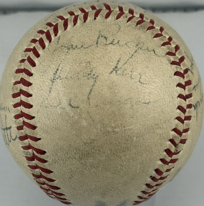 BABE RUTH Signed Spalding Baseball Mel Ott Ernie Lombardi RARE PSA LOA