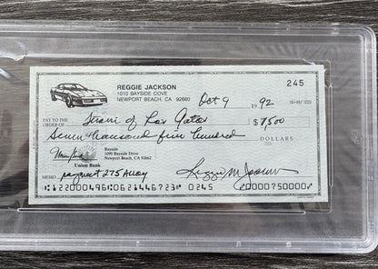 Reggie Jackson Signed Check Yankees Autograph PSA/DNA Authentic Auto