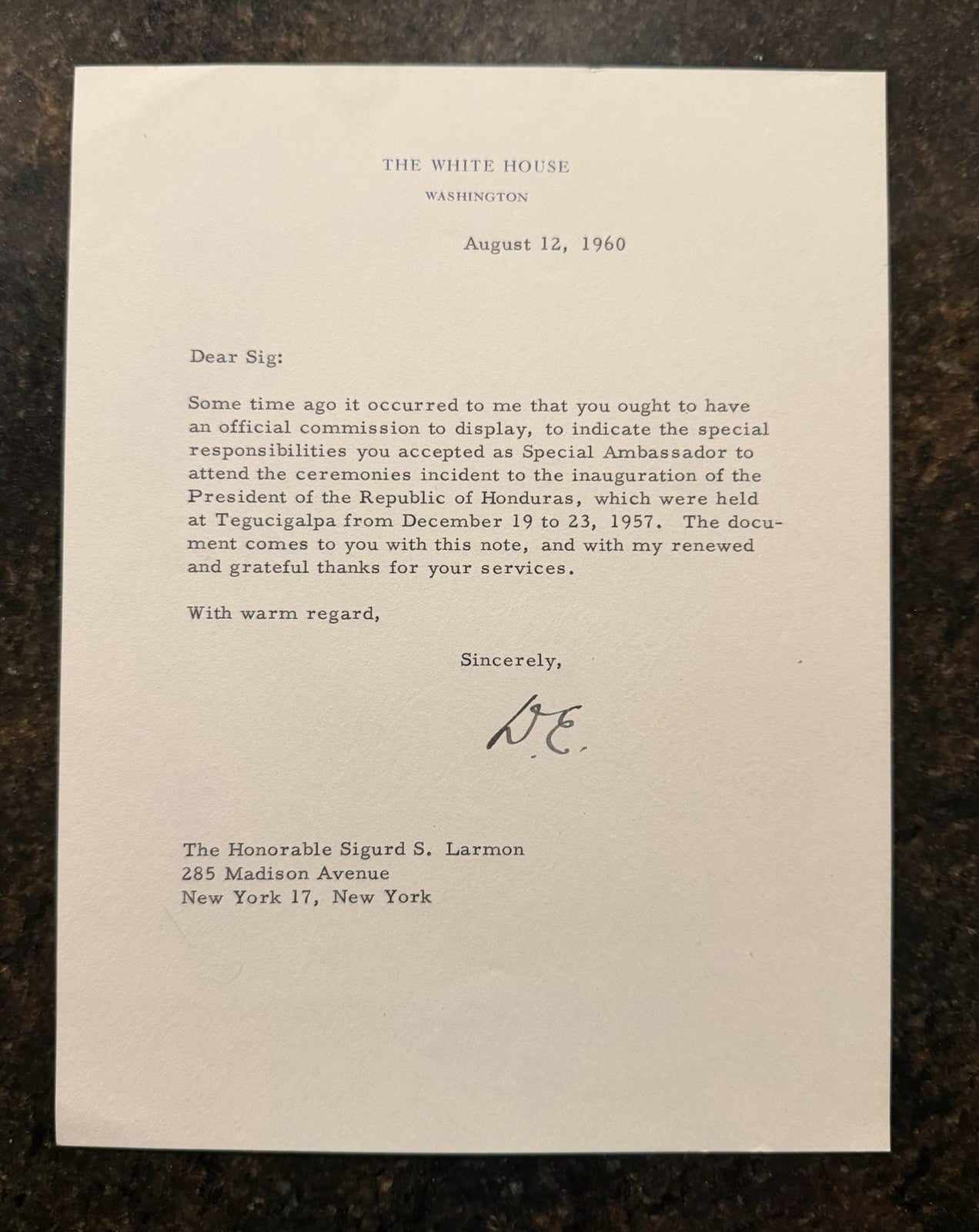Dwight Eisenhower 1960 Typed Letter Signed - Rare Autograph - White House
