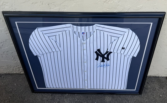 RARE Derek Jeter Signed Authentic Yankees Jersey Custom Framed BAS Steiner COA