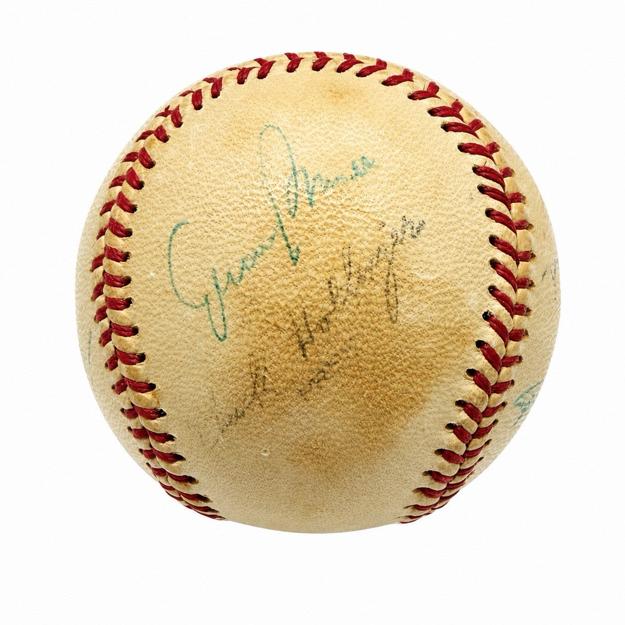 1950s Legends Signed Baseball w/ TY COBB Willie Mays Ernie Banks PSA LOA