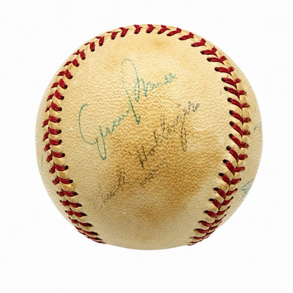 1950s Legends Signed Baseball w/ TY COBB Willie Mays Ernie Banks PSA LOA