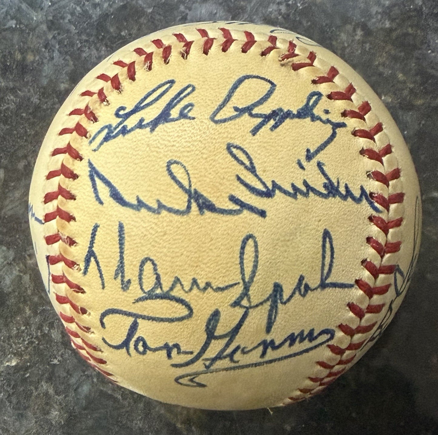 Joe Dimaggio Sandy Koufax Vin Scully +8 HOF Singer Multi Signed Baseball JSA LOA