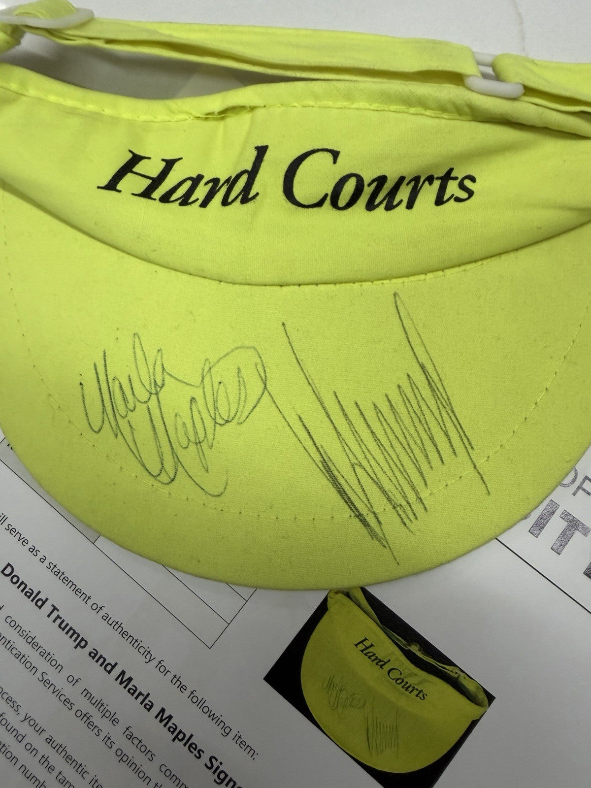 Donald Trump & Marla Maples signed autograph Hat Golf RARE BAS LOA