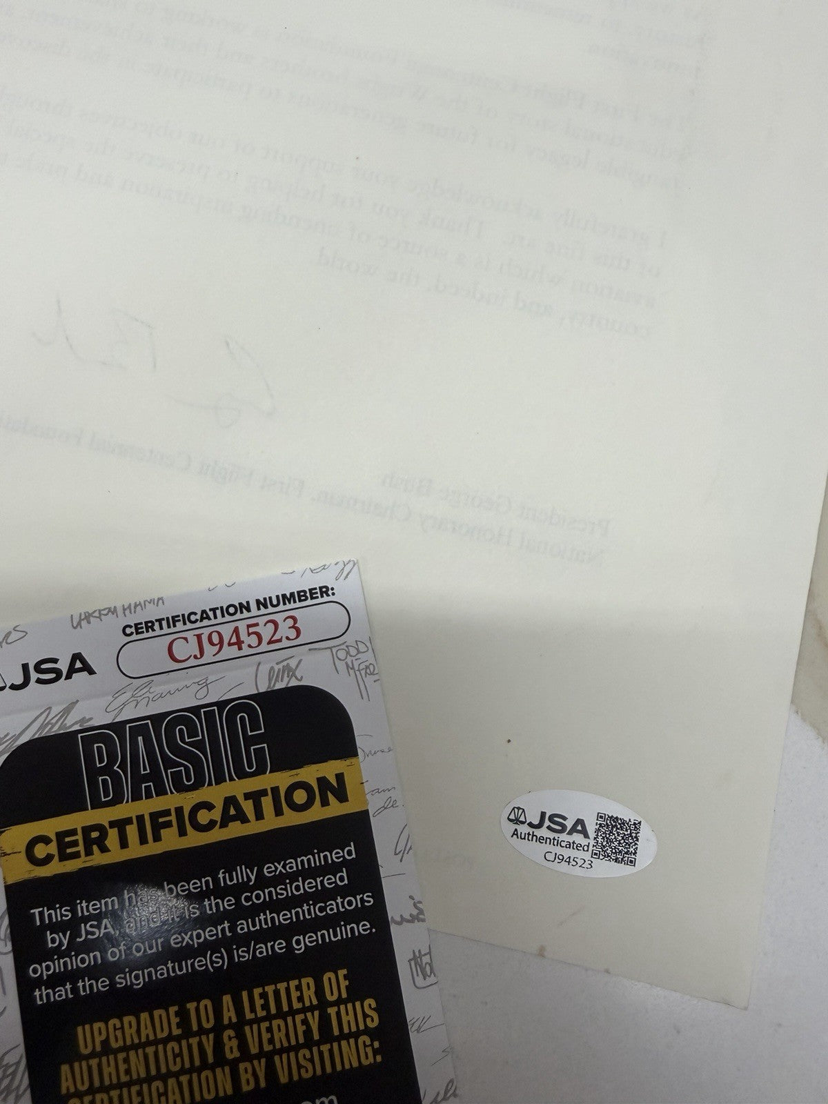 George HW Bush  First Flight Centennial Foundation Signed Letter Chairman JSA