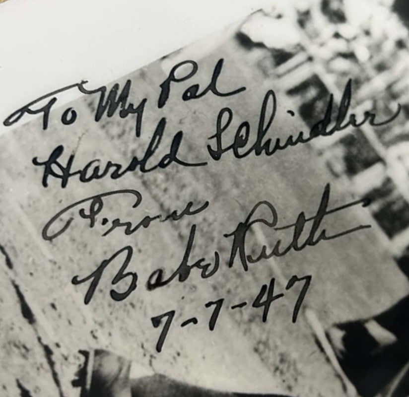 Babe Ruth Signed Swinging Original Photograph Custom Framed JSA LOA Bold READ