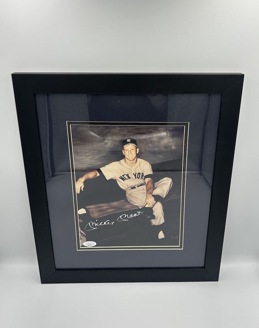 Mickey Mantle HOF New York Yankees Signed Framed 8x10 Photo JSA