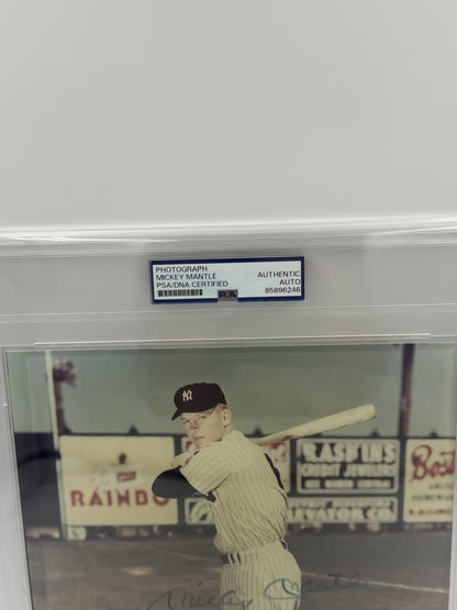 MICKEY MANTLE AUTOGRAPHED 8x10 Photo PSA/DNA SLABBED Photo Rare Signed Photo
